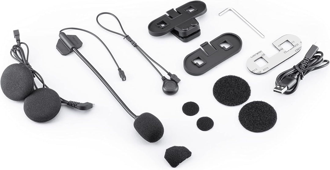 LOKUI K30 Intercom Gegensprechanlage, Doppelset für Motorradhelme, 800m Reichweite, Radio, Farbe: sc