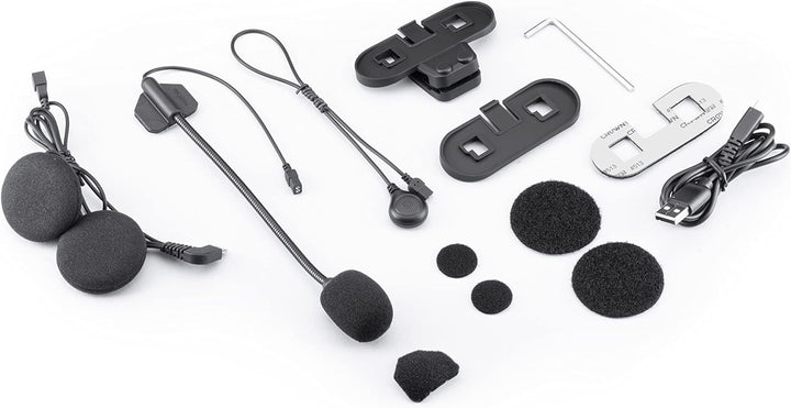 LOKUI K30 Intercom Gegensprechanlage, Doppelset für Motorradhelme, 800m Reichweite, Radio, Farbe: sc