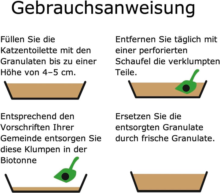 Siria 40L-Katzenstreu Klumpend und Pflanzlich-Set 4 Sack je 10 Liter, 40L