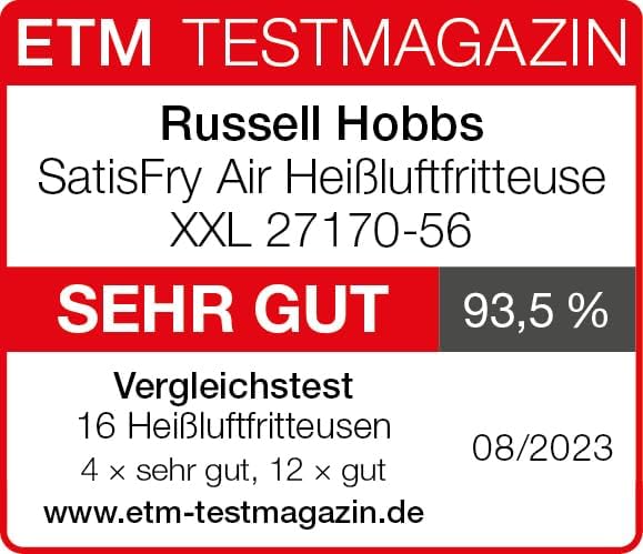 Russell Hobbs Heissluftfritteuse XXL [8L|7 Kochfunktionen|10 Programme] AirFryer (spülmaschinenfest,
