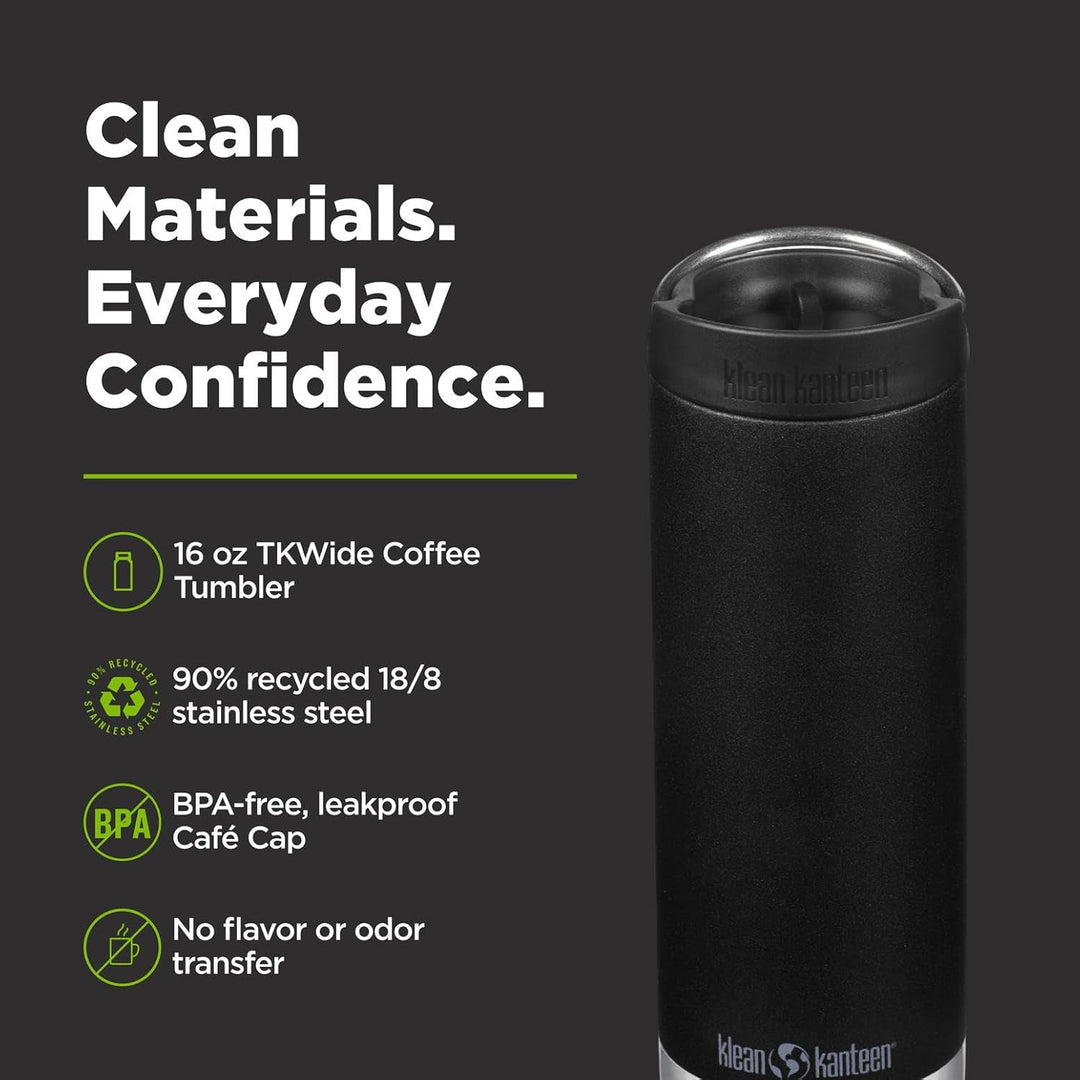 Klean Kanteen Herren tkwide Vi Trinkflasche Einheitsgrösse Schwarz, Einheitsgrösse Schwarz