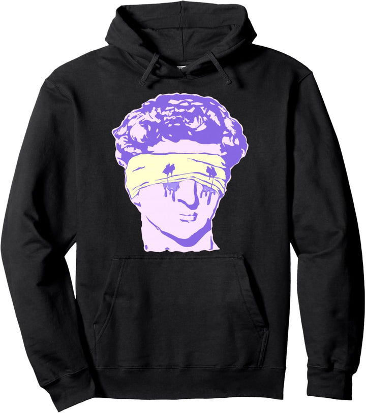 Japanischer David-Statuenkopf im Gothic-Stil, mit verbundenen Augen Pullover Hoodie