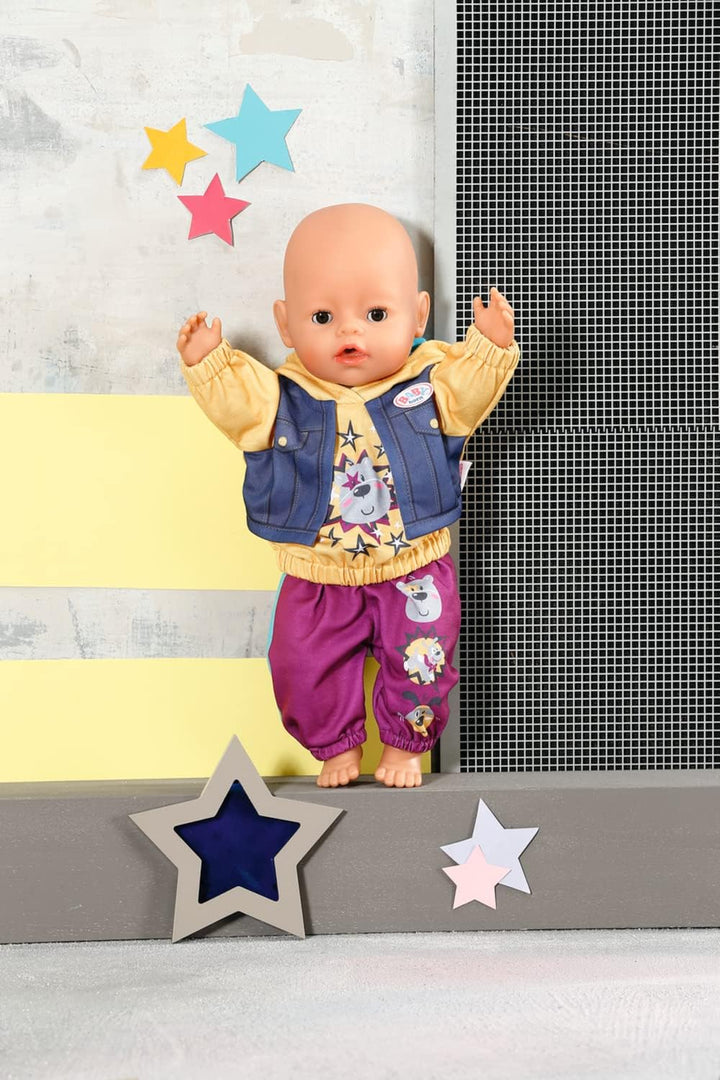 Baby Born 832615 Outfit mit Hoody 43cm - Puppenkleidung Set bestehend aus Hose, Pullover und Kleider