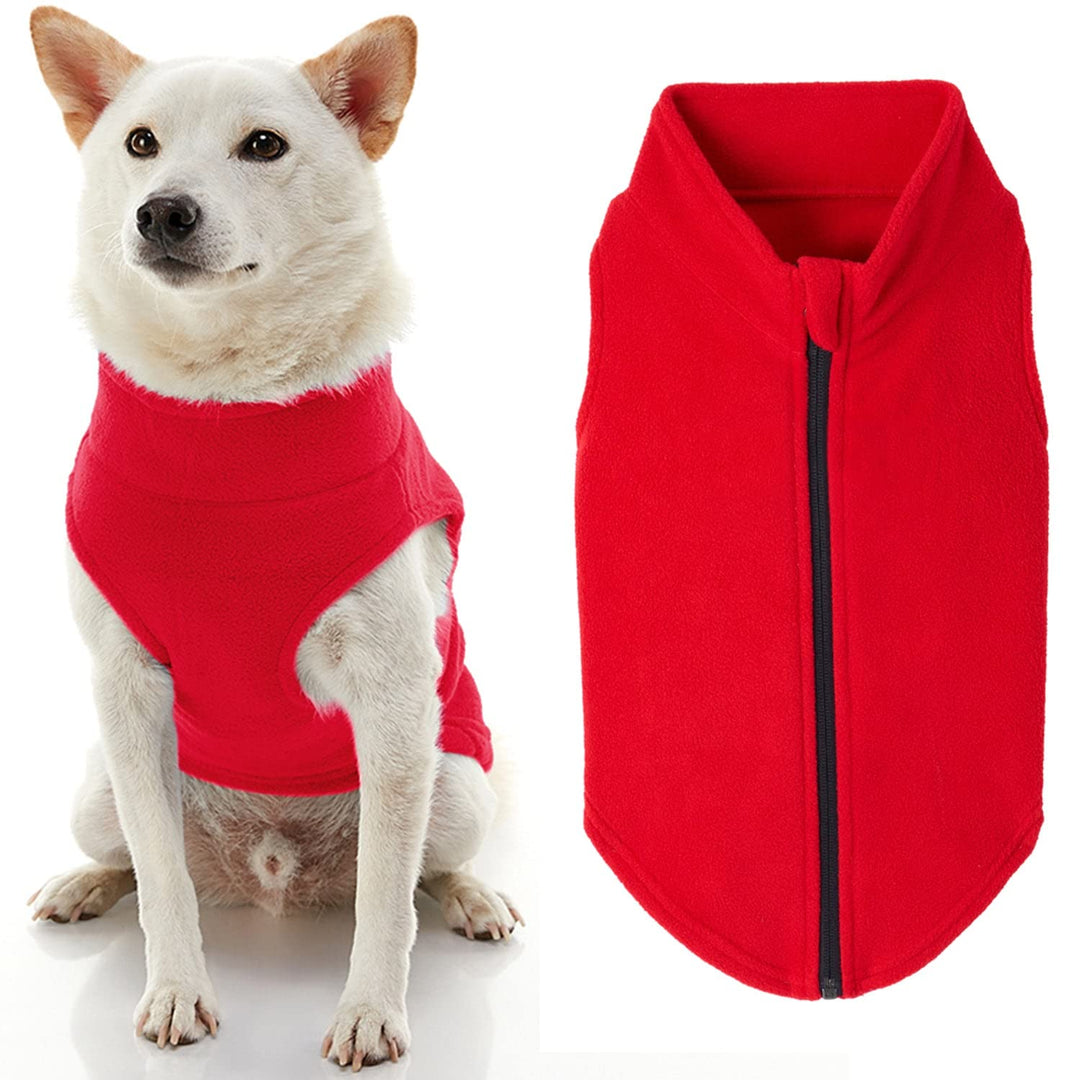 Gooby Hundepullover aus Fleece, mit Reissverschluss, Rot, Grösse 3XL, warm, für kleine Hunde, Jungen