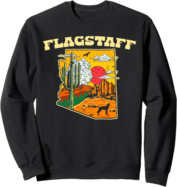 Flagstaff Arizona Pride Outdoor Desert Illustration Nature Sweatshirt