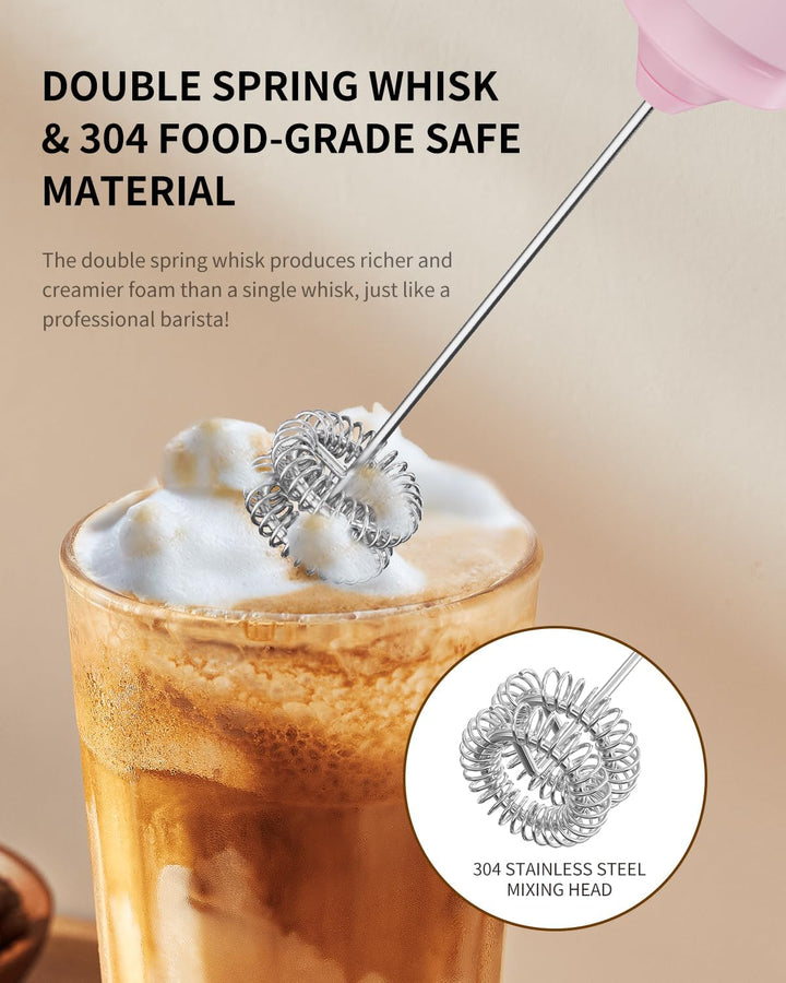 CIRCLE JOY Wiederaufladbarer Milchaufschäumer Handheld, Elektrischer Kaffee-Aufschäumer, Tragbarer H