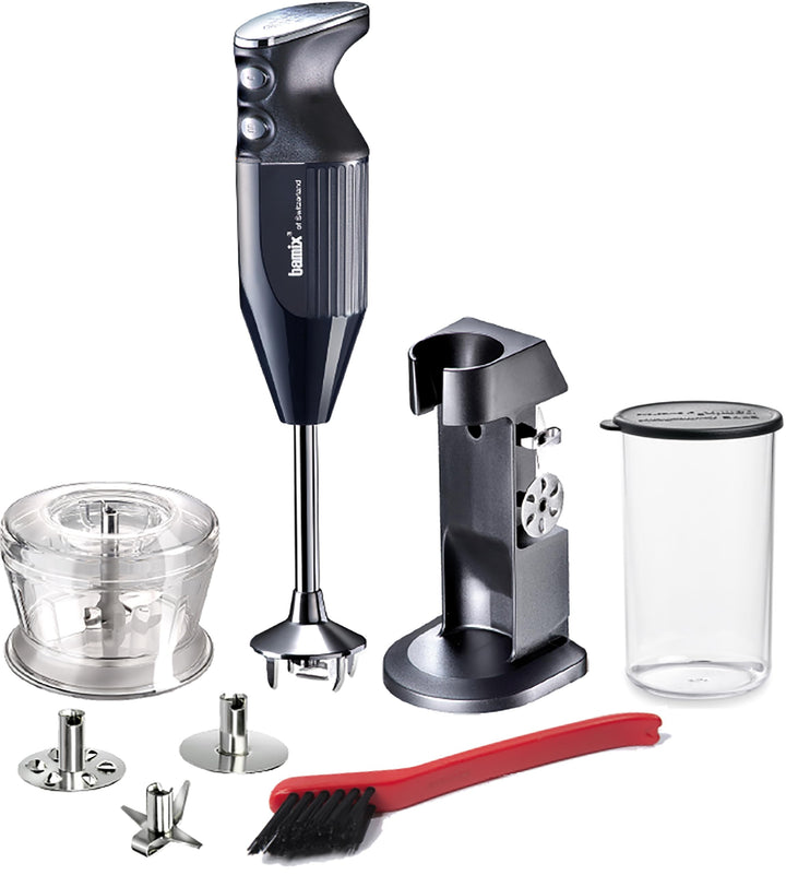 bamix Stabmixer Set M200 Chef's favorite inkl. Ständer, 1 Becher, 3 Aufsteckteile, Hacker, Reinigung