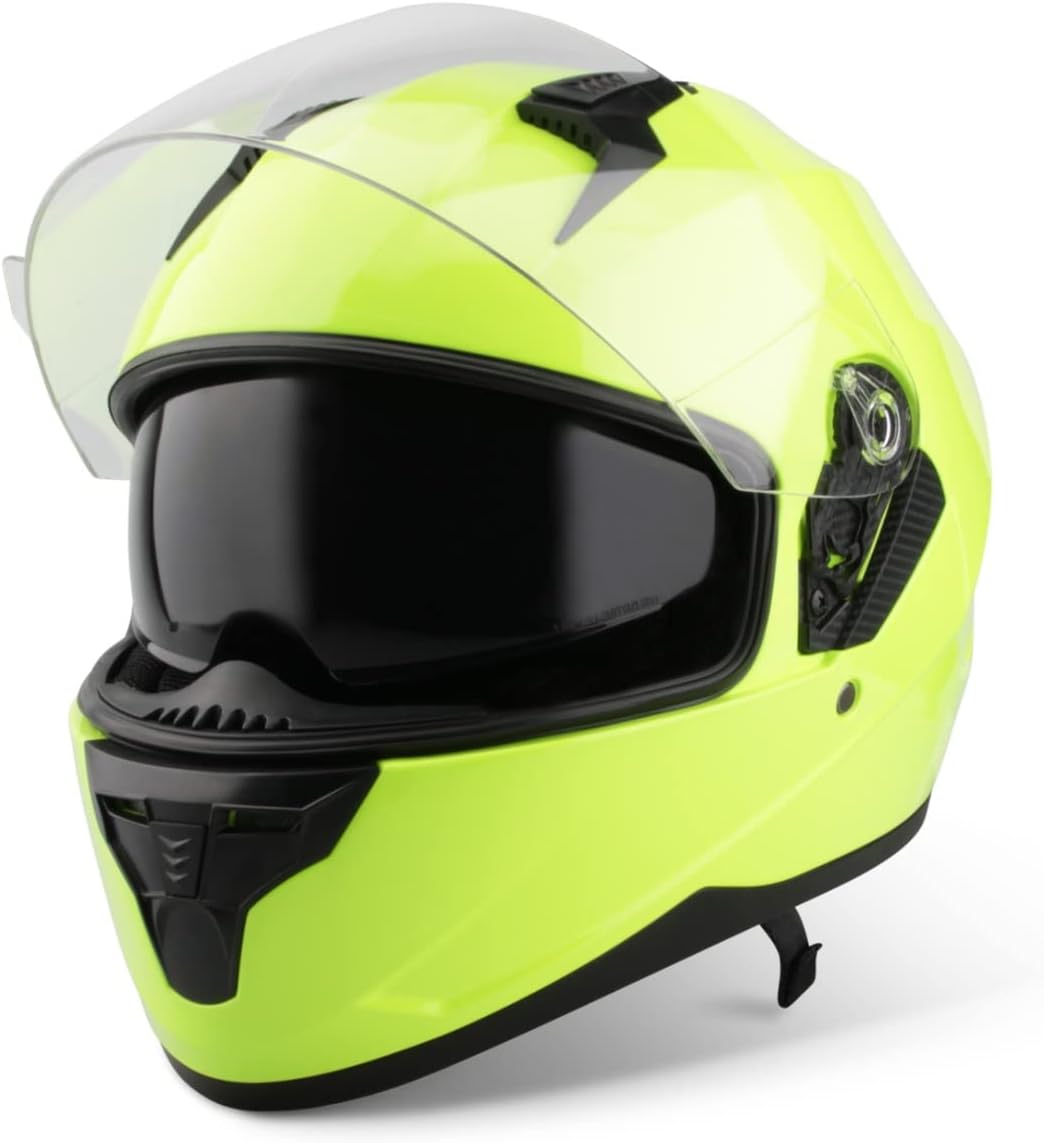 VINZ Kennet Integralhelm mit Sonnenblende | Motorrad Helm Vollvisierhelm Mopedhelm | Motorradhelm Fu