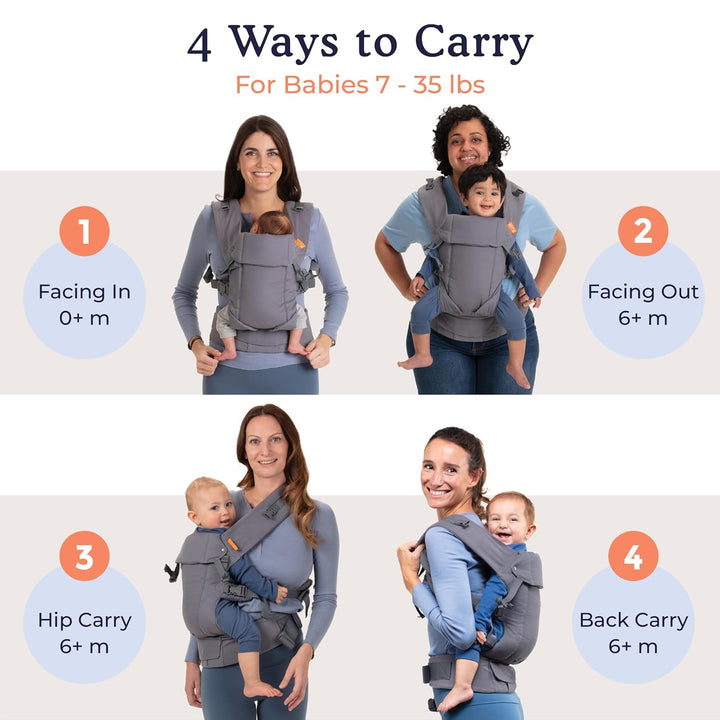 Beco Gemini Babytrage Neugeborene ab Geburt bis Kleinkind-4 Tragepositionen Baby Trage aus 100% Baum