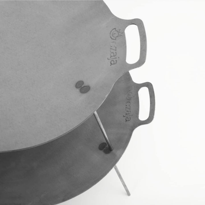 Czaja Feuerschalen® Grillplatte und Feuerschale Ø 58 cm - Mobile Feuerschale und Feuerplatte Silber