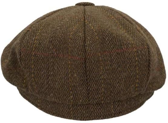 WALKER AND HAWKES - Unisex Bakerboy-Ballonmütze aus Tweed - 8-Panel-Konstruktion, Brauner Tweed