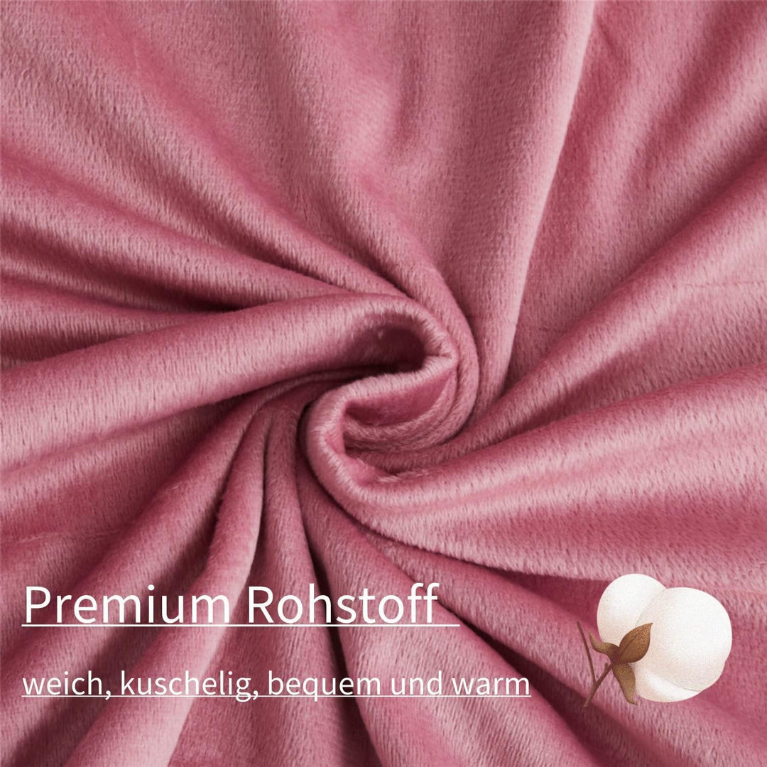 Boqingzhu Flauschige Plüsch Spannbettlaken 200x200cm Rosa Altrosa Fleece Flanell Cashmere Touch Span