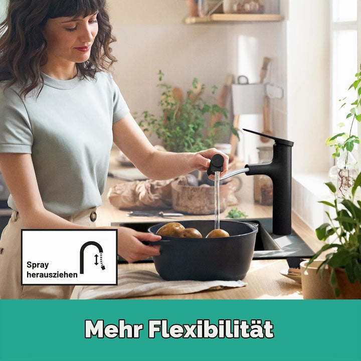 hansgrohe Zesis M33 - Küchenarmatur mit Brause ausziehbar, 2 Strahlarten, Wasserhahn Küche mit Ausla