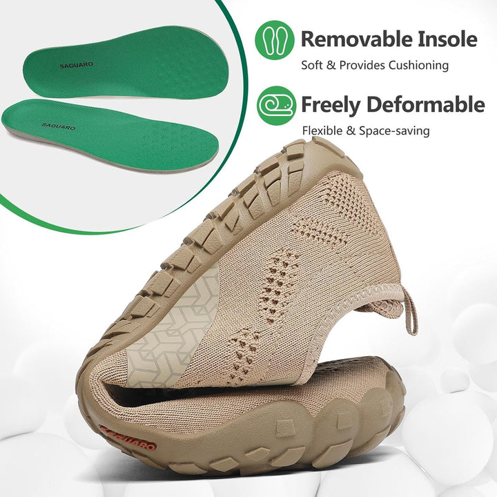 SAGUARO Unisex Barfussschuhe Outdoor Zehenschuhe Traillaufschuhe 36 EU Braun, 36 EU Braun