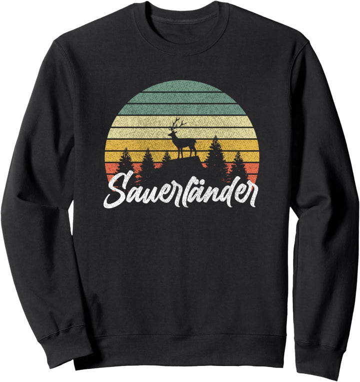 Sauerländer Sauerland Heimat Retro Vintage Hirsch Sweatshirt