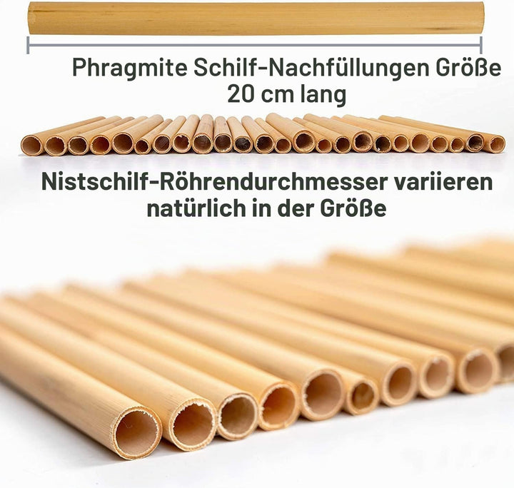 Super Idee 200 Weizenhalme + 50 Schilfröhrchen + 20 Bambusröhrchen Fertigröhrchen 20cm Niströhren Fü