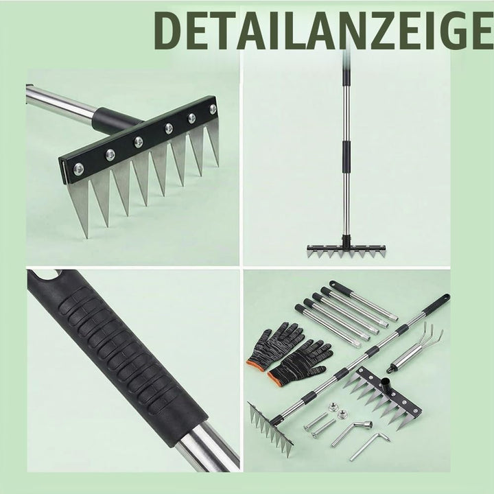 Unkrautstecher mit Langem Stiel 185cm, Garden Harke, Mehrzweck Garten Unkraut Werkzeug, Unkrautreche
