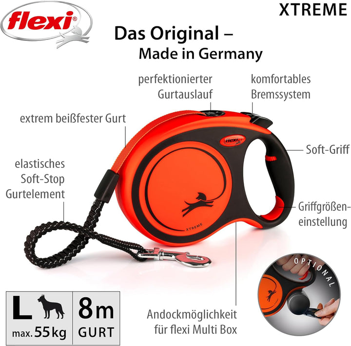 Flexi XT30T8-251-OR Leine Xtreme L Tape 8m orange Orange L, Orange L