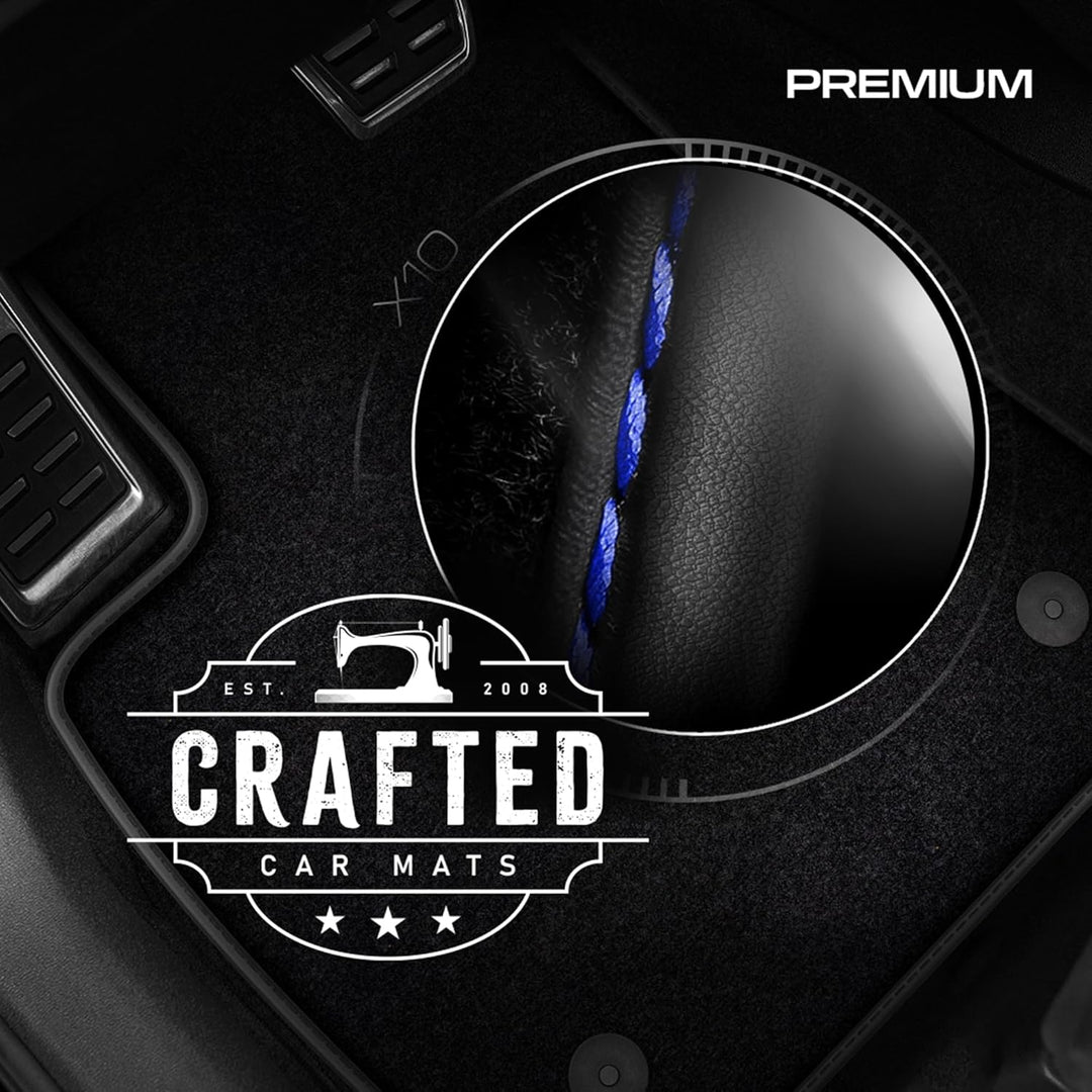 M MOTOS Velours Premium fussmatten Auto kompatibel mit Audi TT 1998-2006 - Premium, Matt, Blau fussm