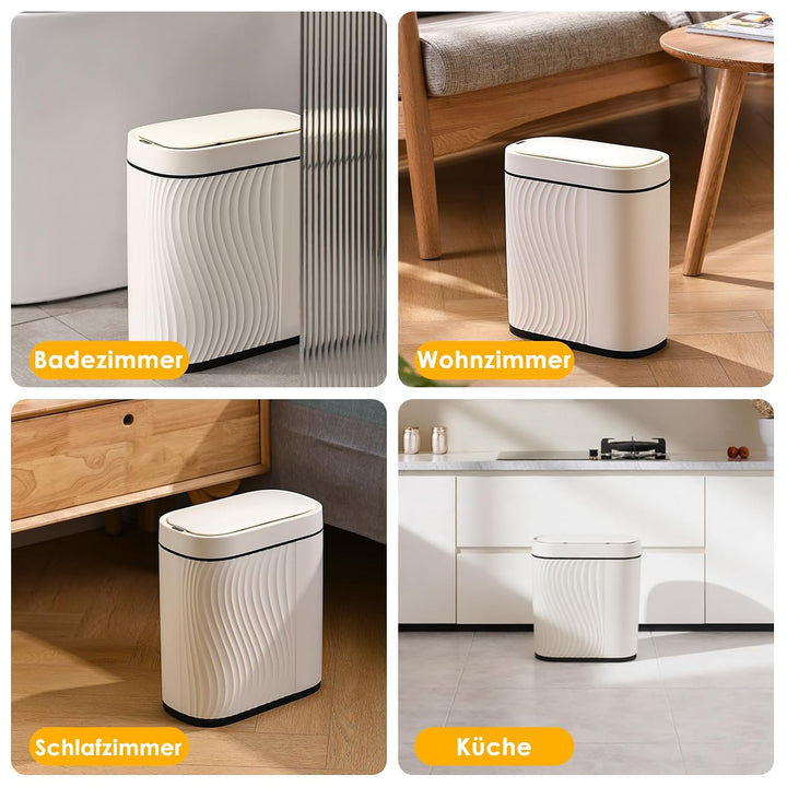 Dreamhigh 8L Mülleimer Mit Sensor, Sensor Mülleimer mit Deckel, Elektrischer Mülleimers Luftdichter,