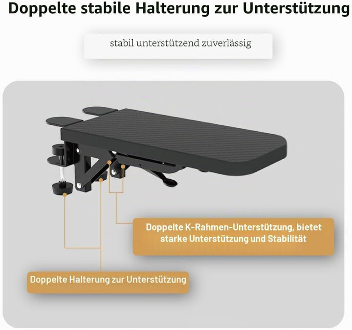 Honjie Computerarmhalterung geeignet für Schreibtische, stabile Mausarmhalterung, Computer-Tischverl