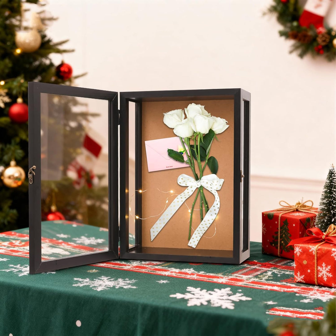 28 x 38 cm tiefer Schattenkastenrahmen, Wandmontage, Tiefe 12,5 cm, Vitrine, dreiseitige, transparen