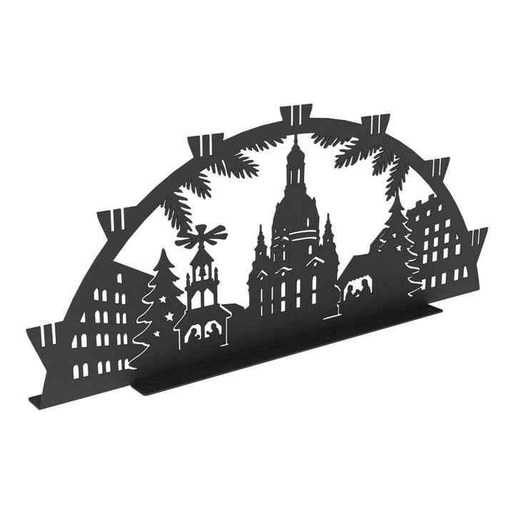 KNOBLOCH Schwibbogen aus Metall Winter-Motiv | für Innen | Schwarz | Outdoor | Weihnachtsdeko für Fe