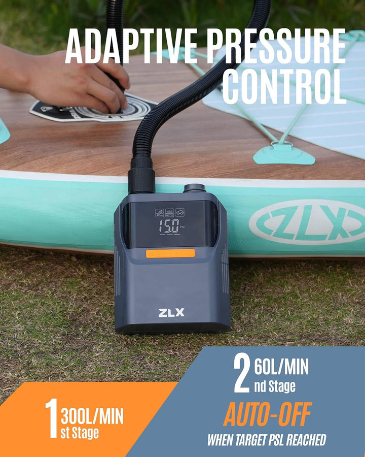 ZLX SUP Pumpe Elektrisch, 50PSI Elektrische SUP Luftpumpe, Hochdruck Doppelstufen Paddel Brett Zubeh