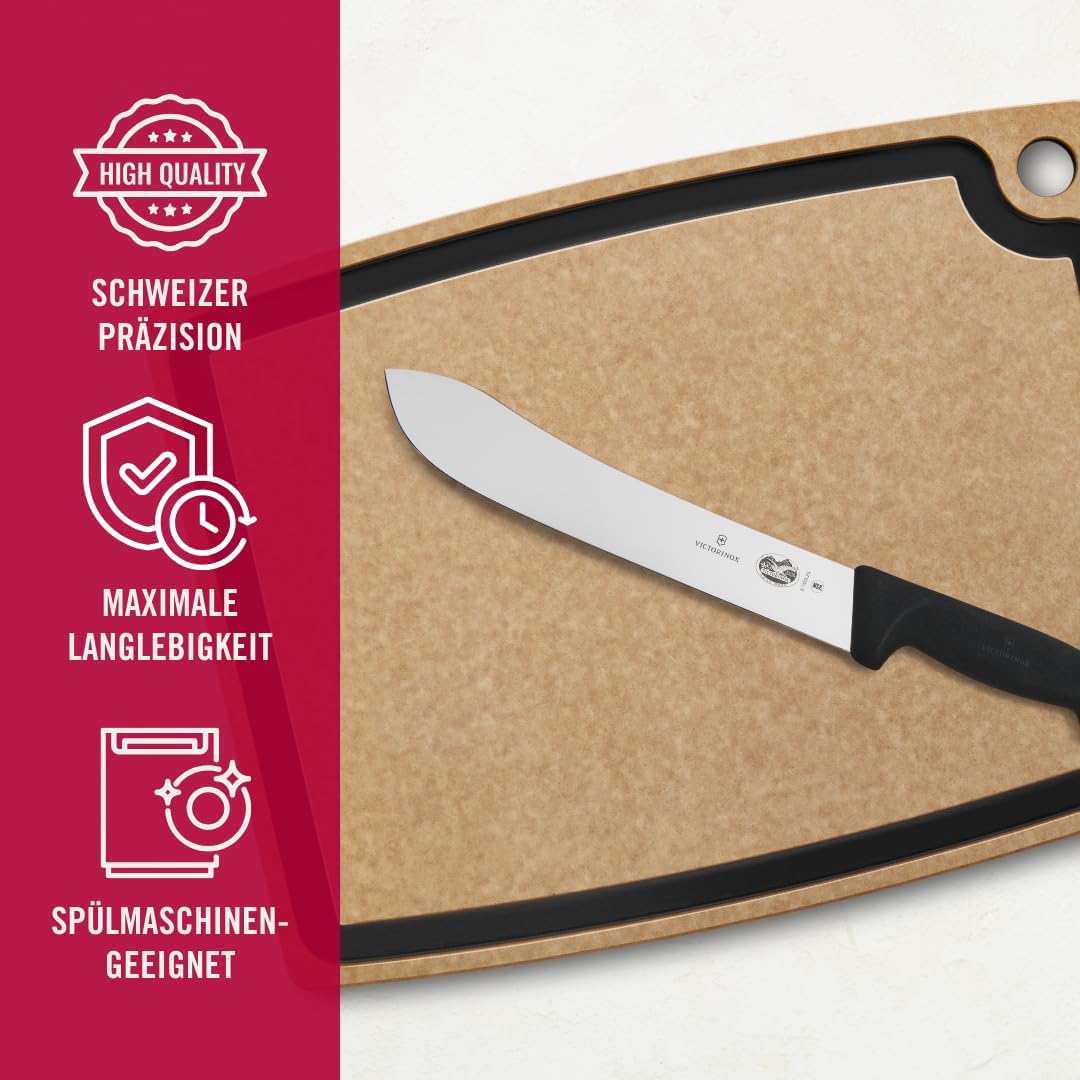 Victorinox Fibrox Schlacht-/Bankmesser, Langes Fleischmesser zum Zerteilen grosser Fleischstücke, 25