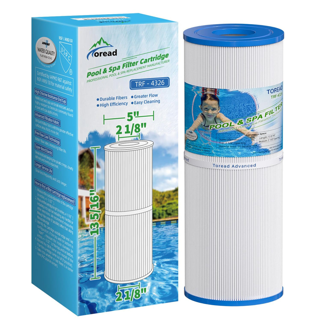 TOREAD Spa Filter für Whirlpools, ersetzt Pleatco PRB25-IN Unicel C-4326 FC-2375, 25 m², Pentair R17