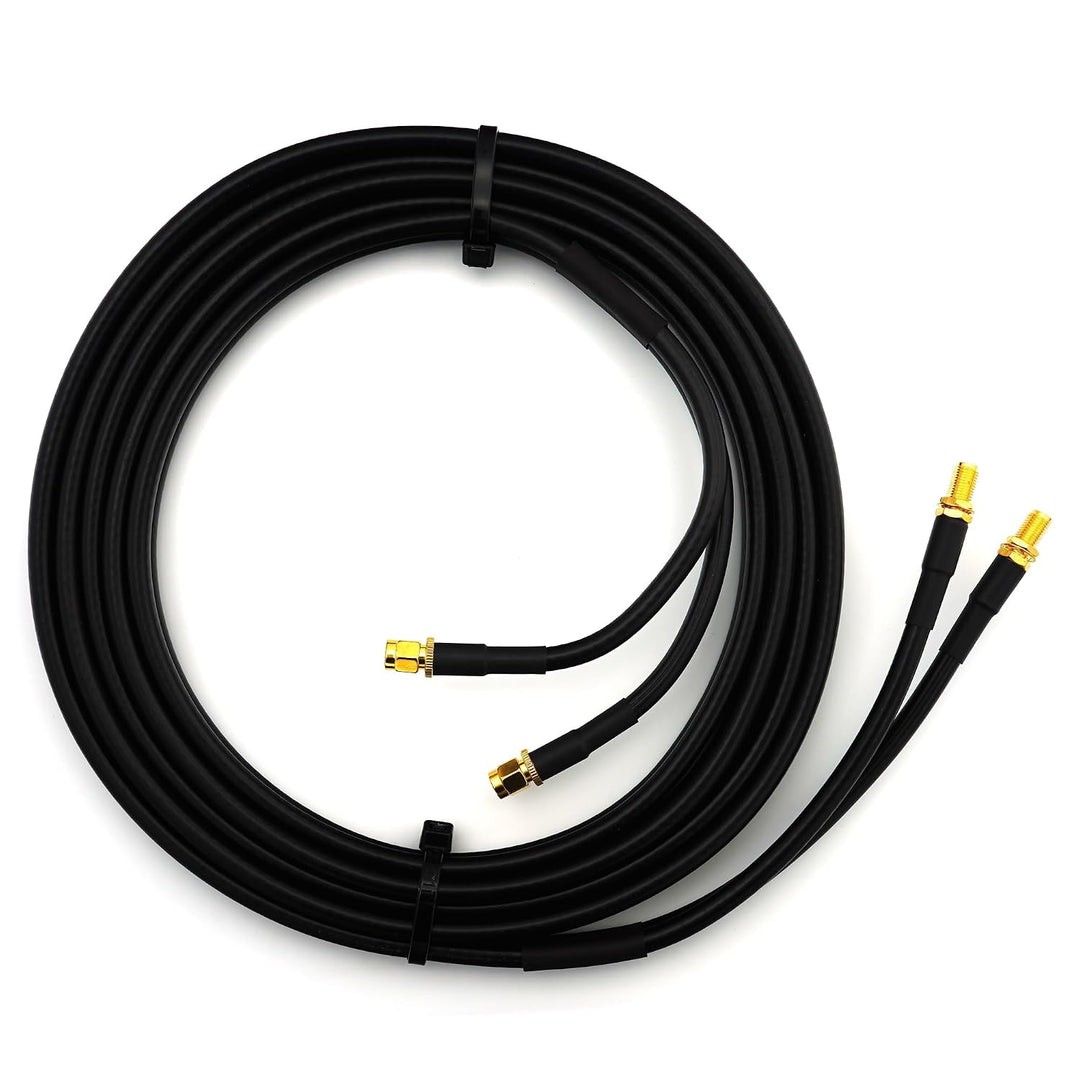 5m RP-SMA Stecker auf RP-SMA Buchse Doppel-Koaxialkabel — HF-240 (LMR 240 Äquivalent) Twin Verlänger