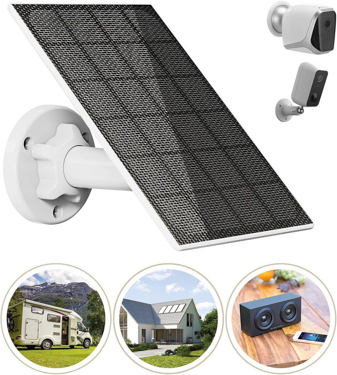 revolt Solarzelle Solarmodul: 2er-Set Solarpanels für Akku-IP-Kameras mit USB-C, 3 W, 5 V, IP65 (Min