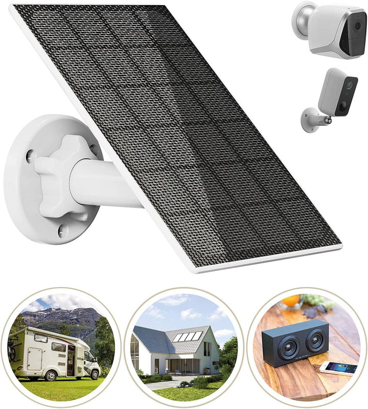 revolt Solarzelle Solarmodul: 2er-Set Solarpanels für Akku-IP-Kameras mit USB-C, 3 W, 5 V, IP65 (Min