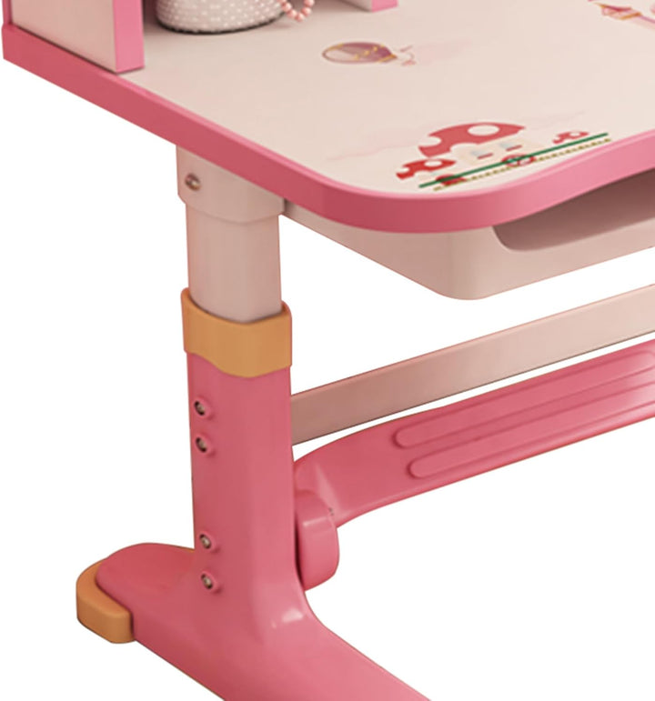 Kinderschreibtisch Höhenverstellbar, Tisch und Stuhl Set mit Schublade Kinderzimmer Möbel Mädchen Ju