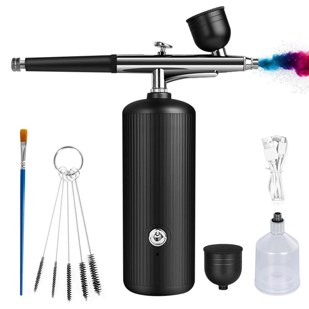 Airbrush-Kit mit Kompressor - Wiederaufladbares, Tragbares, Verstopfungsfreies Hochdruck-Airbrush-Se