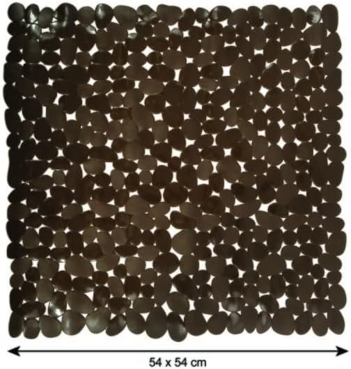 MSV Duschmatte Badematte Duscheinlage antibakteriell rutschfest mit Saugnäpfen - Braun - ca. 53 x 53