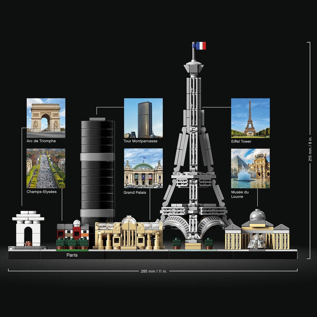 LEGO Architecture Paris, Modellbausatz mit Eiffelturm, Champs-Élysées und Louvre-Modell, Skyline-Kol
