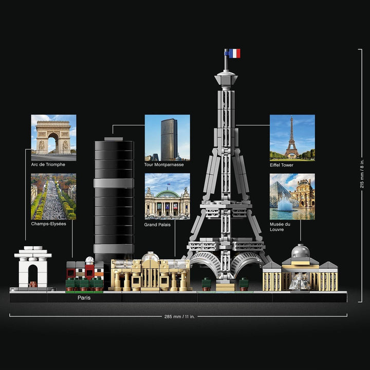LEGO Architecture Paris, Modellbausatz mit Eiffelturm, Champs-Élysées und Louvre-Modell, Skyline-Kol