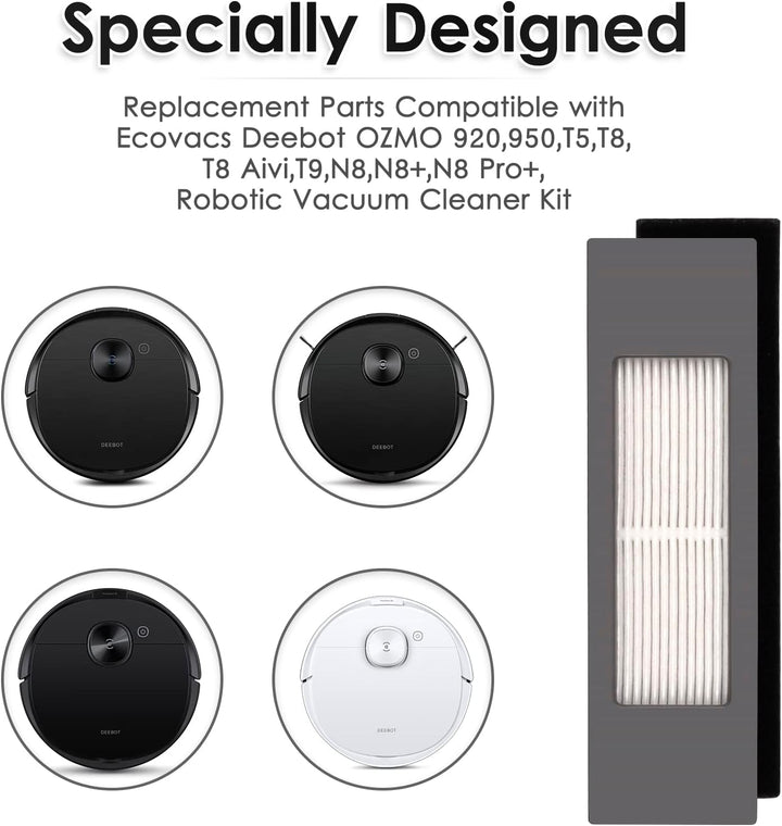 (12 Stück) N10 HEPA Filter Zubehör Set für Saugroboter ECOVACS DEEBOT OZMO N10, N10 Plus, 920, 950,