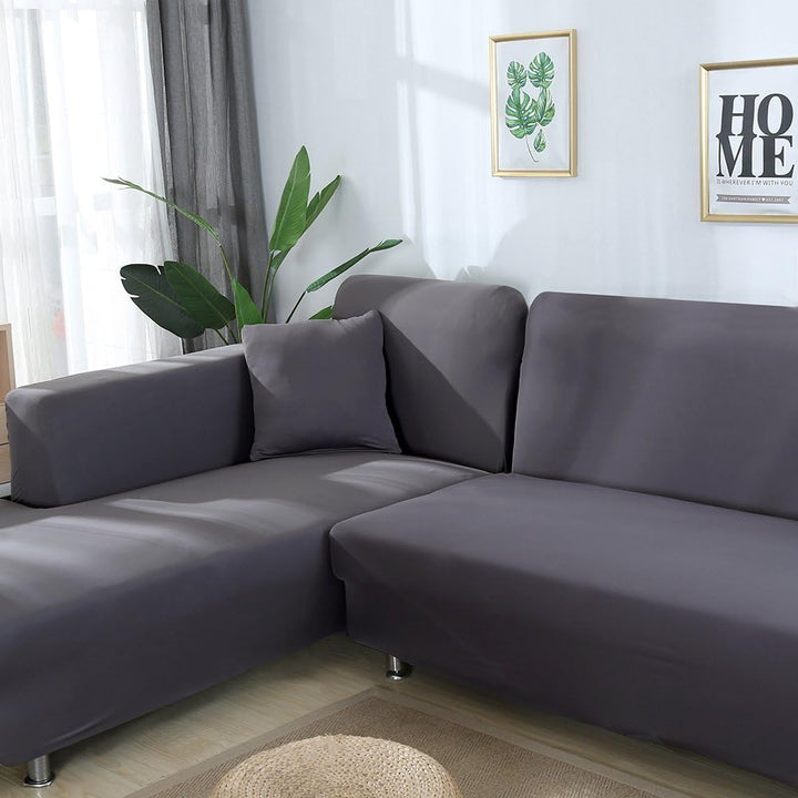 ele ELEOPTION Sofa Überwürfe elastische Stretch Sofabezug 2er Set 3 Sitzer für L Form Sofa inkl. 2 S