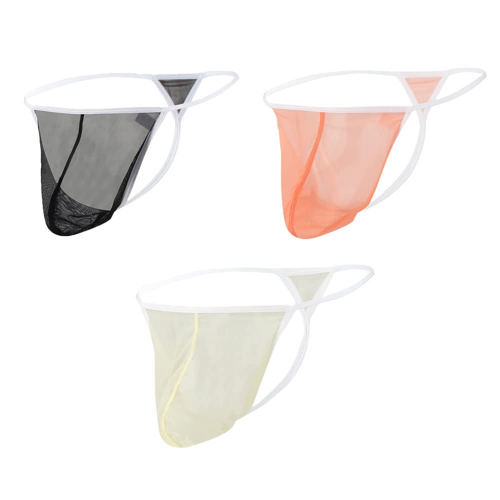 Niedrige Taille Herren Strings Weich und Bequem Leicht Dehnbar L Schwarzorangegelb, L Schwarzorangeg