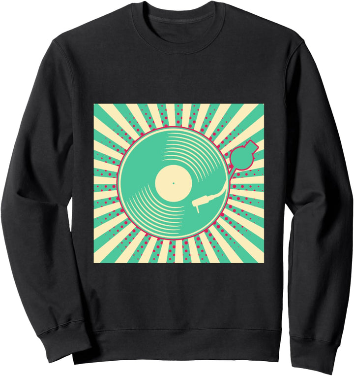 Vinyl Schallplatte Retro Vintage Plattenspieler Geschenk Sweatshirt