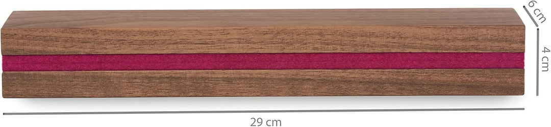 Buchenbusch urban design Schlüsselbrett Holz Nussbaum, Filzeinlage Pink (72 Varianten), Schlüsselhak