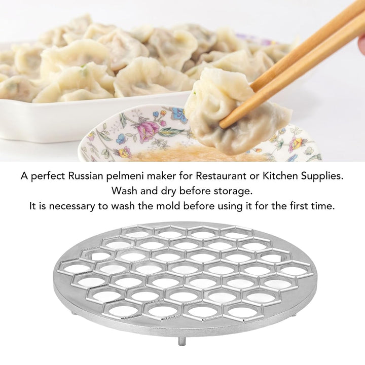 Pelmeni Form, 37 Löcher Russian Dumpling Maker aus Aluminiumlegierung, Silber, Ravioli Maker für DIY