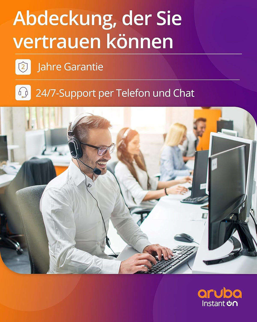 HPE Aruba Instant On 1960 24G PoE 20p der Kl.4 4p der Kl.6 2XGT 2SFP+ Switch (240W PoE Kl.6 / 370W P