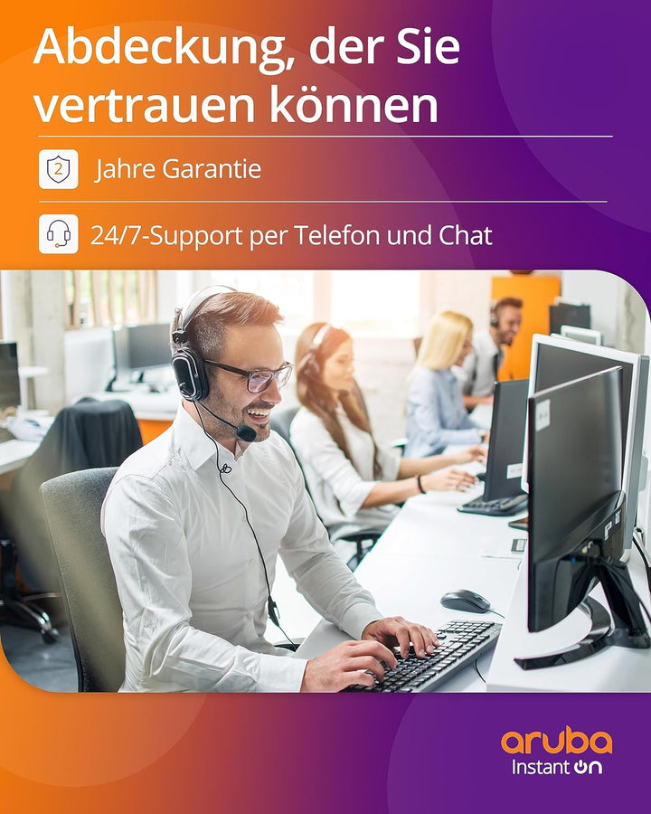 HPE Aruba Instant On 1960 24G PoE 20p der Kl.4 4p der Kl.6 2XGT 2SFP+ Switch (240W PoE Kl.6 / 370W P