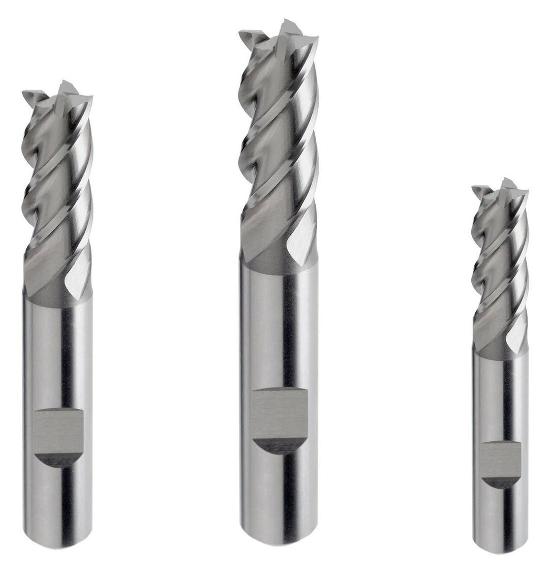 HSS-E (Co5%) Schaftfräser HB/Weldon, Typ N, DIN 844 40° Z=4 Fräser Ø 2-25 mm (7.0 x 16 x 66 - d2=10