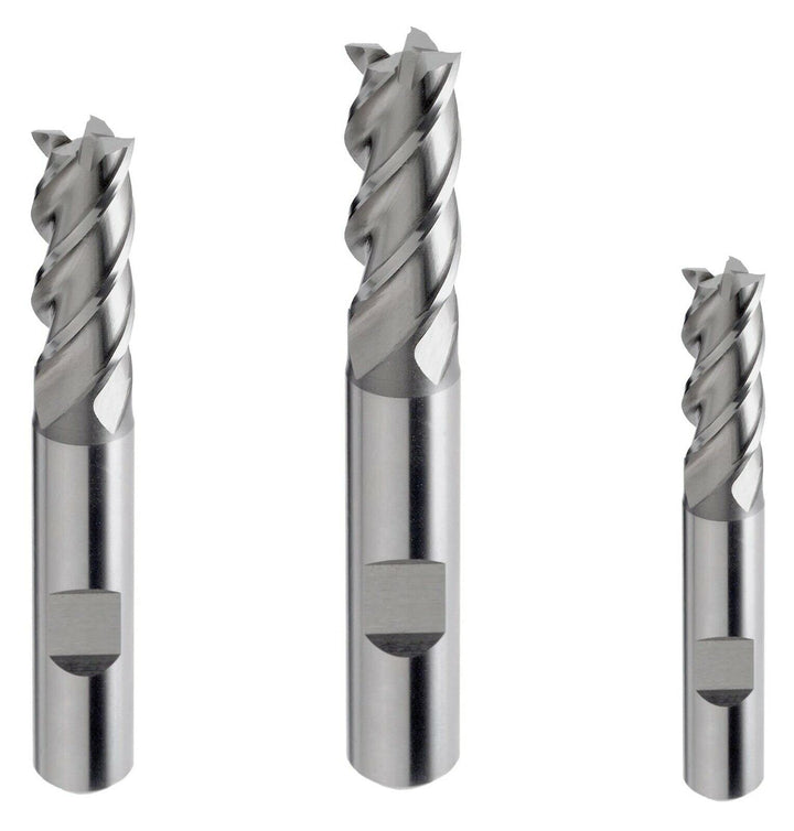 HSS-E (Co5%) Schaftfräser HB/Weldon, Typ N, DIN 844 40° Z=4 Fräser Ø 2-25 mm (7.0 x 16 x 66 - d2=10