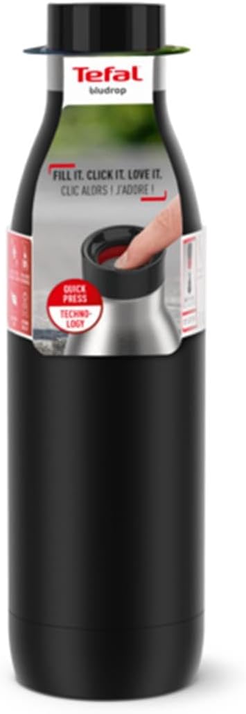 Tefal N3110910 Bluedrop Thermoflasche, 0.7 L, schwarz