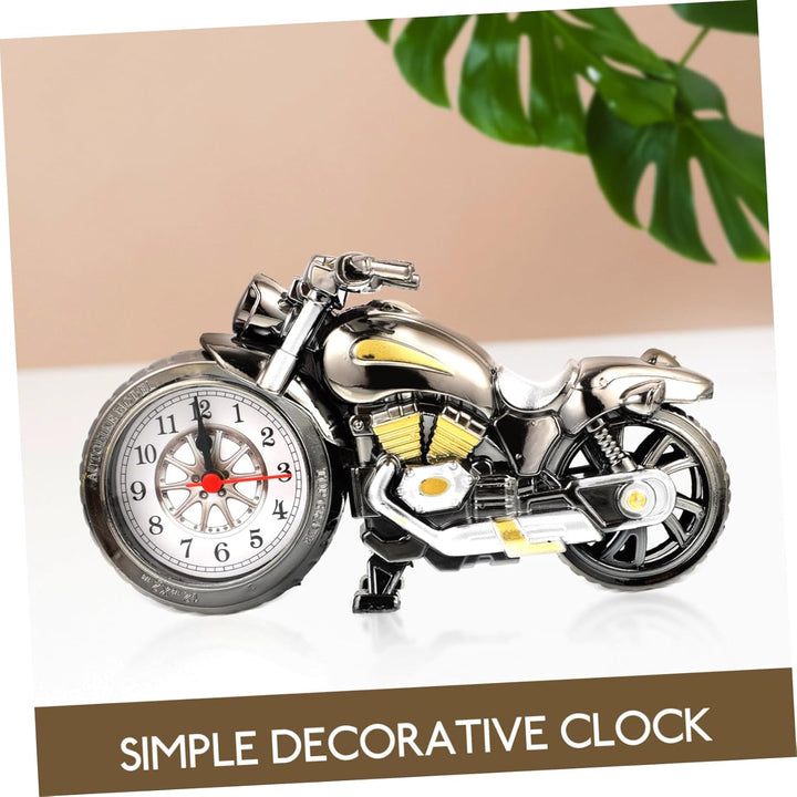1 Stück -Wecker Fahrrad-Statue Desktop-Ornamente Form Uhr Rustikaler Schreibtisch Mini-Uhr Bürotisch